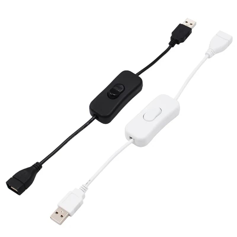 Cavo USB da 1-6 pezzi con interruttore On/Off, prolunga USB da maschio a femmina con interruttore a bilanciere in linea per registratore di guida, lampada da scrivania a LED, ventola