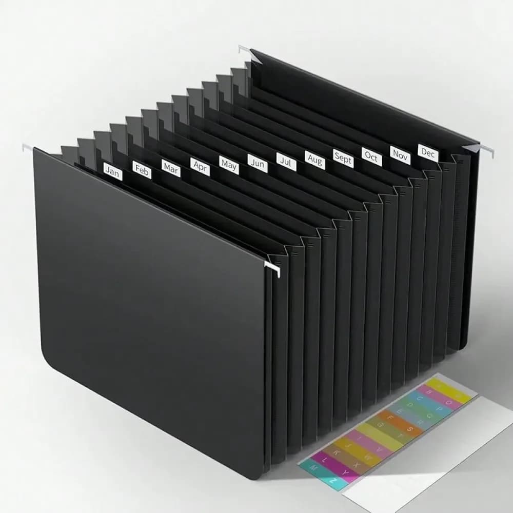 Cartelle Sospese, Cartella Espandibile in Plastica Formato Letter, Archivio, 13 Tasche a Fisarmonica Innovative, Classificazione Alfabetica