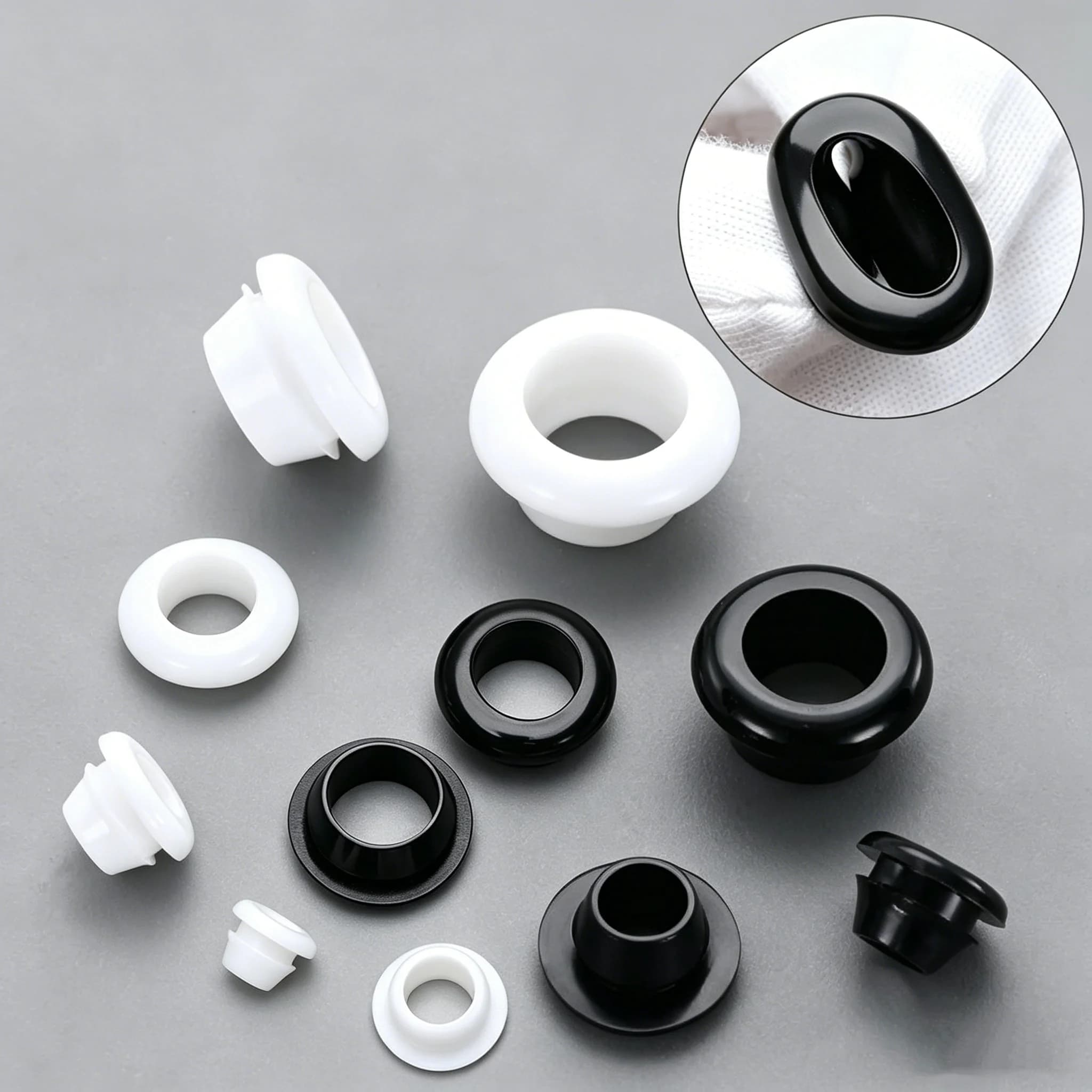 Guarnizione Conica in Silicone per Cavi, Protezione Fori, Anello di Tenuta in Gomma per Cavi Elettrici, Tappo Sigillante O-Ring 5-80mm Nero