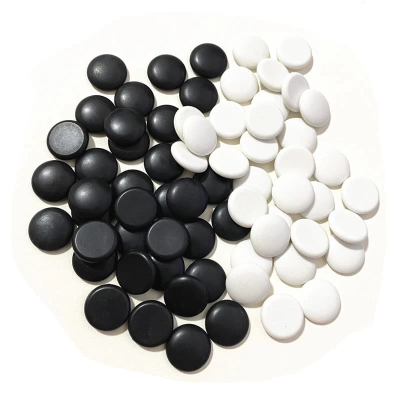 70 pezzi diametro 18mm plastica Go Set pezzi di gioco multifunzionali pezzi di scacchi in bianco e nero
