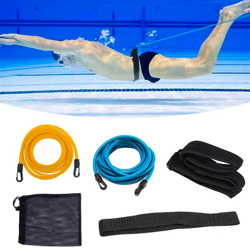 4 m swim trainer belts Elastic resistance belt Training brace Nuoto Tether stationary cabling Resistance band Pool accessories