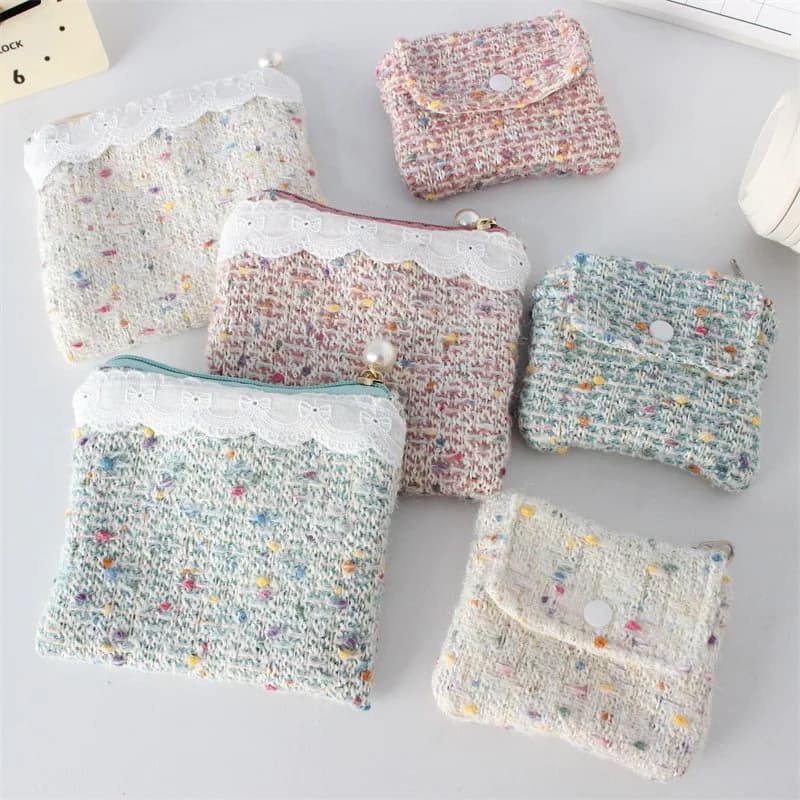 Portafoglio piccolo e fresco, borsa identificativa squisita, mini borsa per trucco per rossetto, borsa per auricolari Bluetooth, borsa