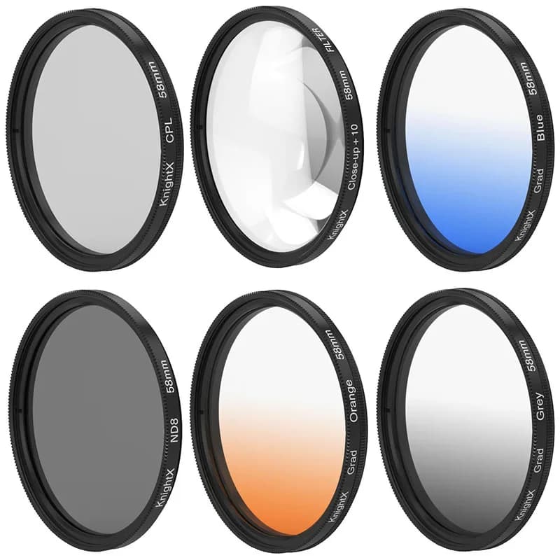 KnightX FLD UV CPL polarizzatore ND Star filtro obiettivo fotocamera per canon sony nikon 52mm 58mm 67mm foto d5500 2000d 1200d 60d set