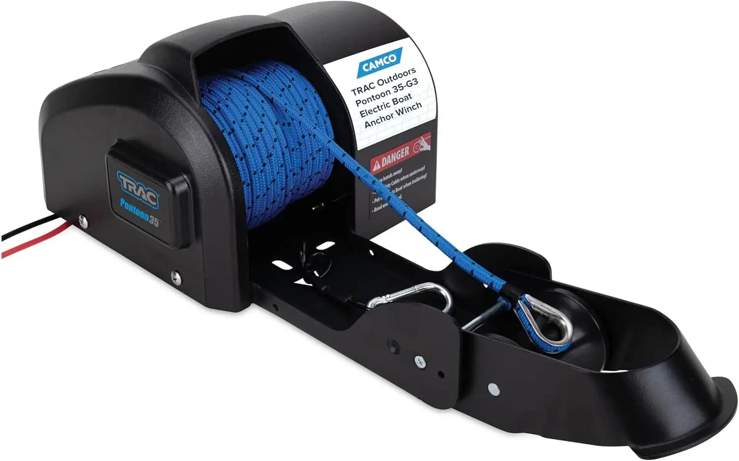 Verricello di ancoraggio per barca elettrico da 35 libbre con corda da 100 piedi - Funzionamento semplice, motore da 12 V CC, include rullo e garanzia