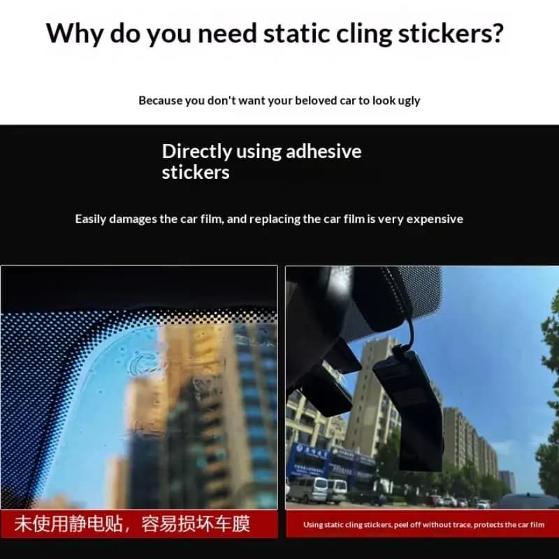 New Dashcam Windshield Sticker PET Electrostatic Sticker For Dash Cam Electrostatic Stickers For Dash Cam Transparent Windshield