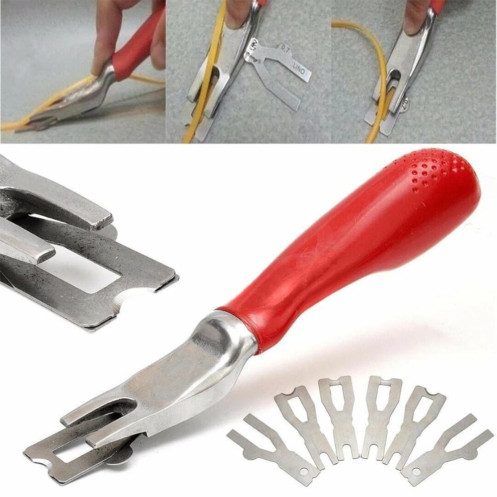 Utensili da taglio per smussatura a 6 lame Kit da taglio per saldatura per pavimenti artigianato in vinile per pavimenti strumento per spatola per tappeti