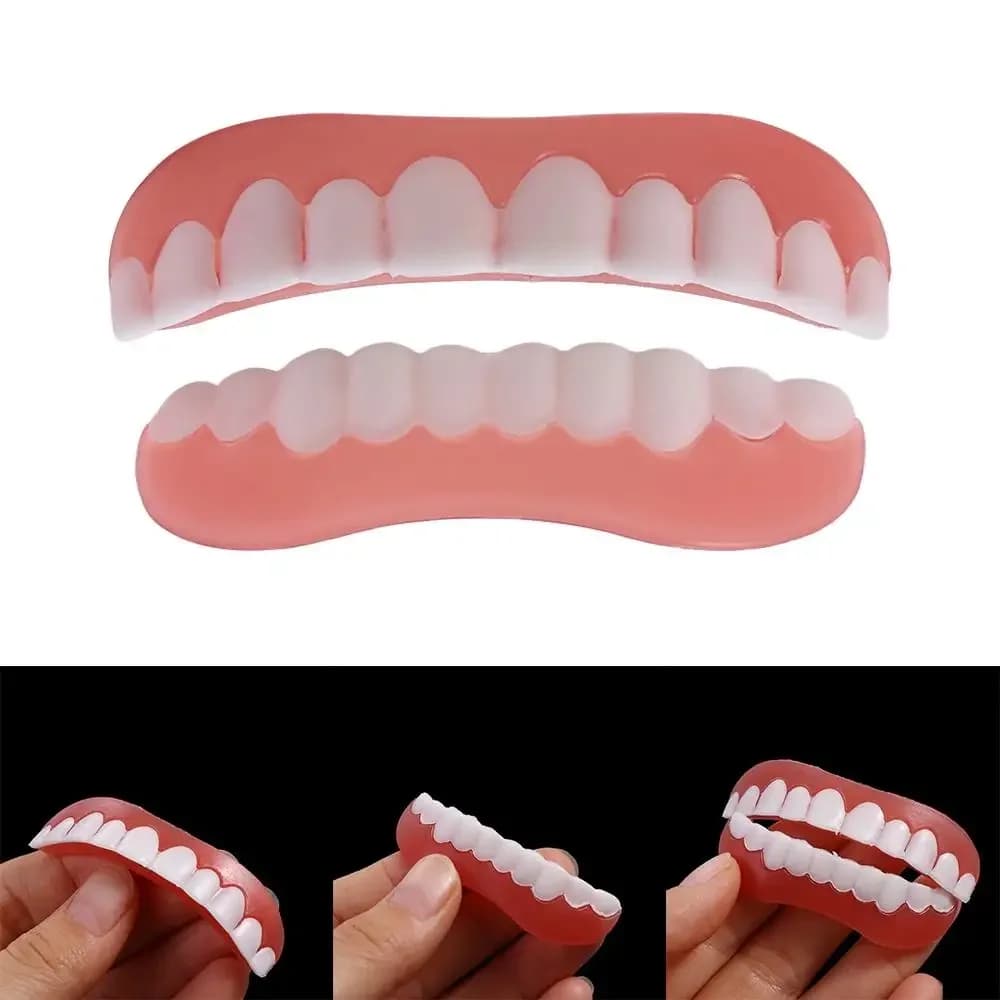 Rimovibile con riempimento di colla per denti Denti finti Sorriso Sbiancamento dei denti Apparecchi per l'igiene orale Dente finto temporaneo monouso per adulti