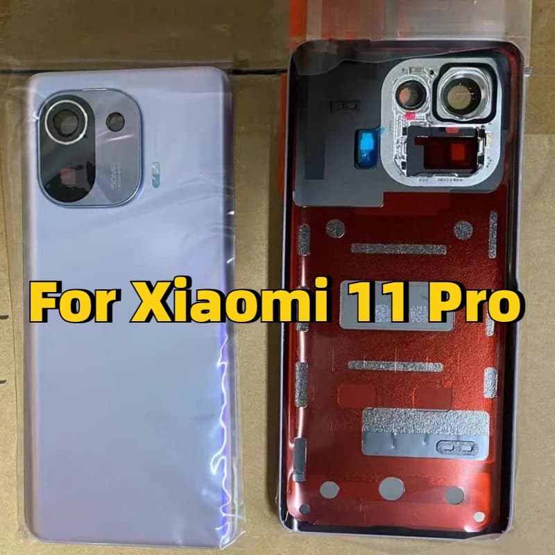 6.81" For Xiaomi Mi 11 Pro M2102K1AC Back Battery Cover Back Glass Rear Housing Door Case With camera Frame Lens
