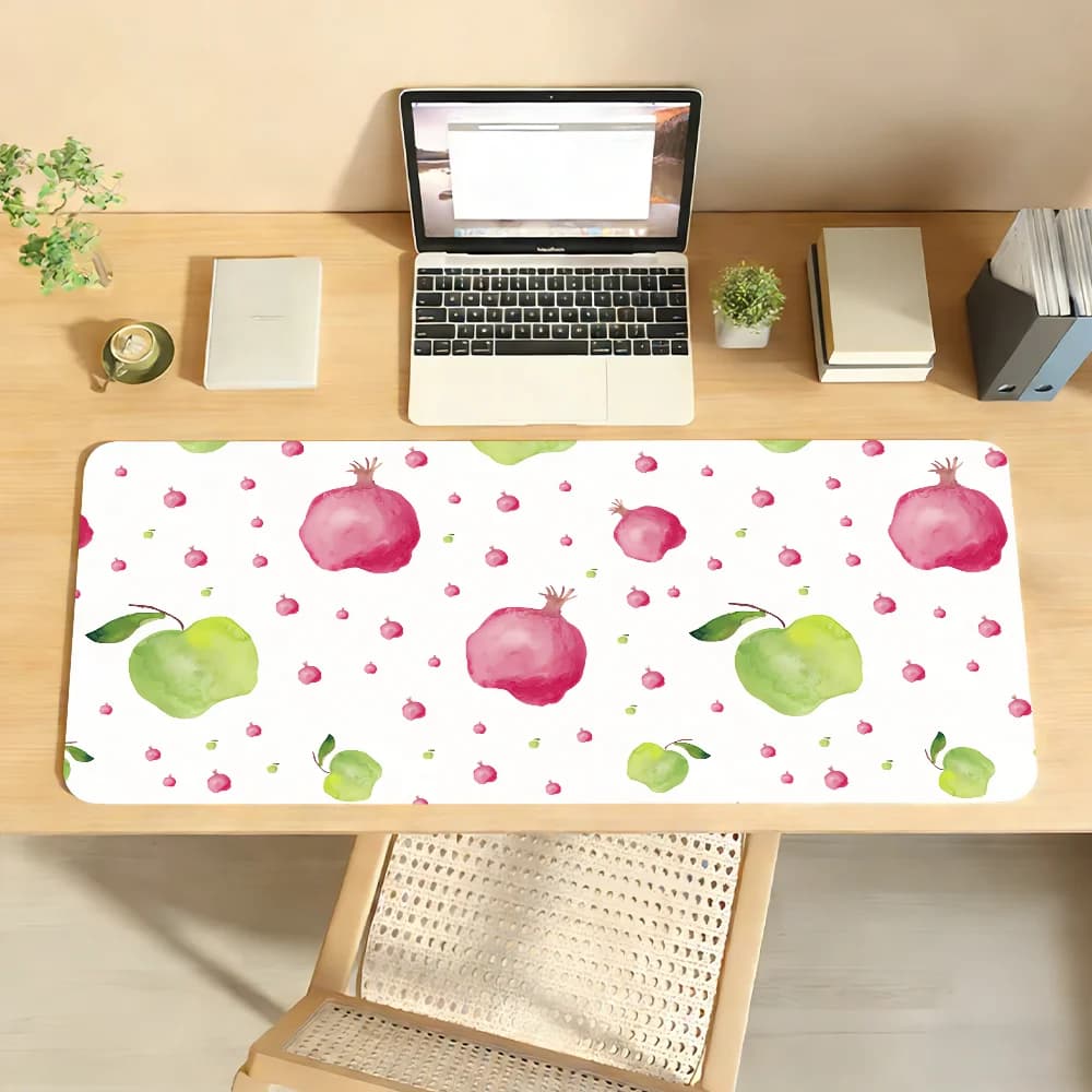 Tappetino per mouse con motivi di frutta divertenti, antiscivolo, con bordo bloccabile, per PC, laptop, accessori in gomma, per ufficio, tastiera, giochi di grandi dimensioni