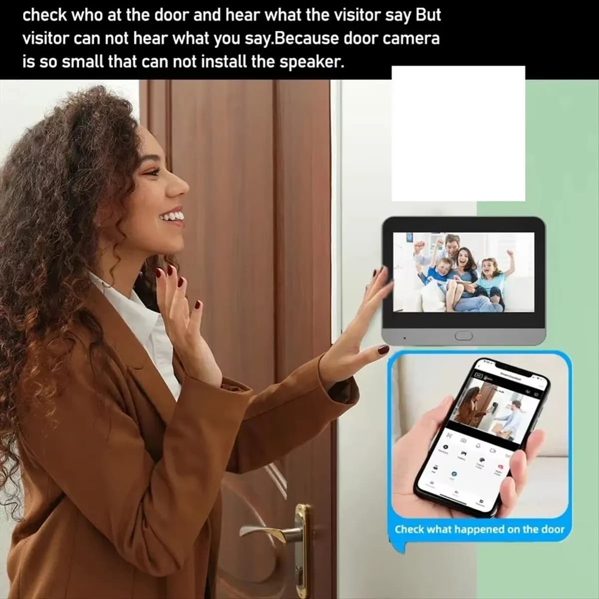 AU47-Smart Tuya 3MP 2.4G WiFi Door Camera Automatic Sensing Door Eye Camera Digital Door Viewer Wireless Doorbell Home