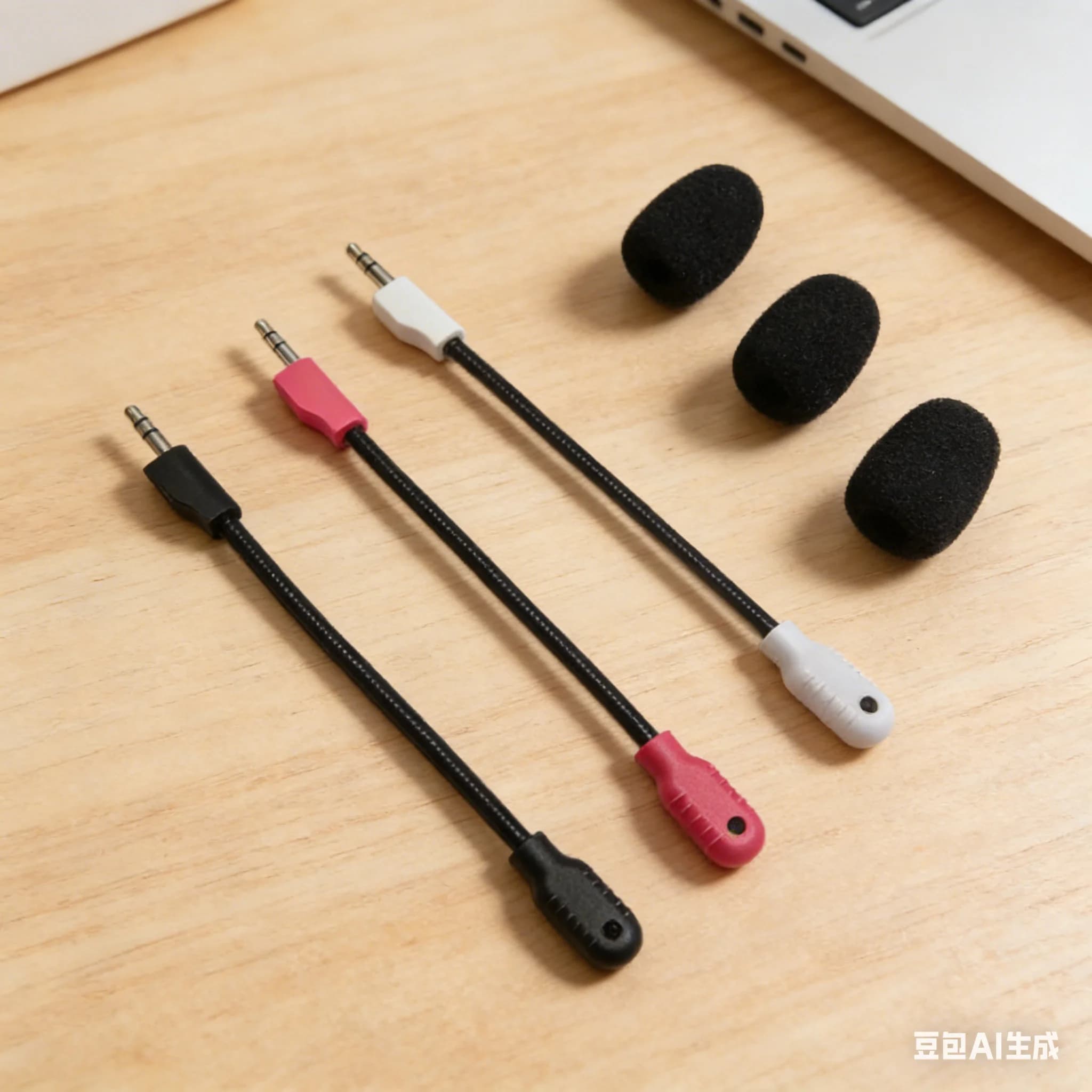 15 cm spare microphone for LOGITECH G PRO X gaming headphones, accessories for connection and use.