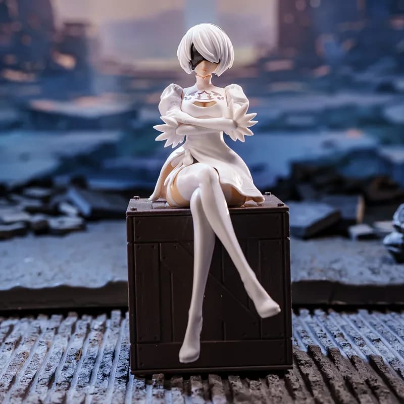 Statuette Anime 13cm NieR Automata 2B, Figurina Meccanica di Forma Vitale, Modellino in PVC, Giocattolo da Collezione, Regalo per Bambini