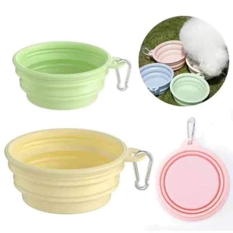 350ml/1000ml Collapsible Silicone Pet Bowl, Foldable Travel Food Water Container for Dogs, Cats and Puppies Outdoor Walking