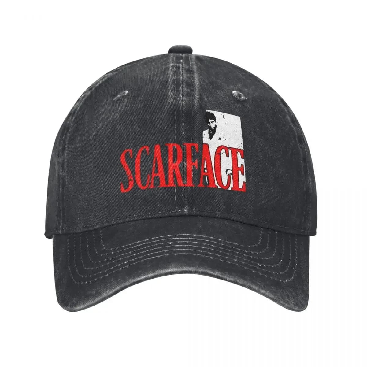 Vintage Scarface Bold Red Print demin Trucker Hat Breathable Design Caps Women Cap Man Summer