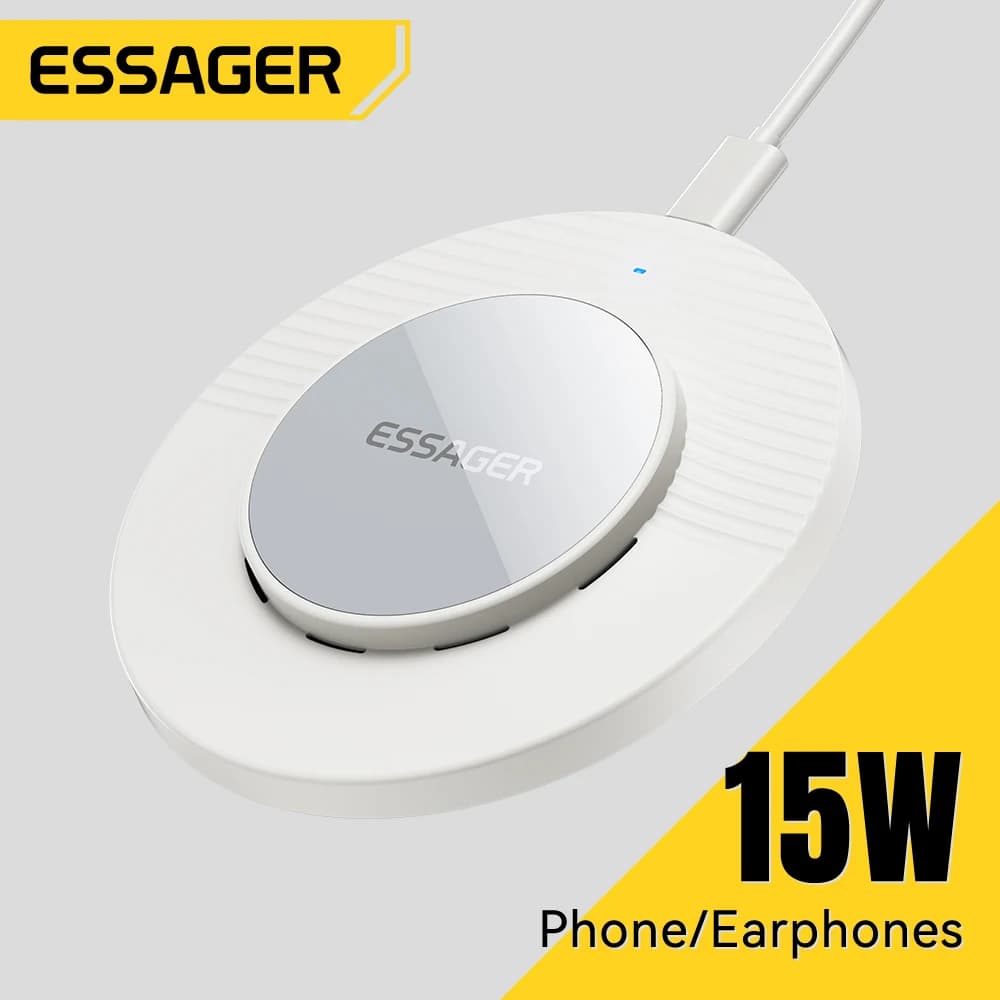 Wireless Essager Charger for iPhone 17 16 15 14 Pro Max, Quick Charging Base 15W for Samsung Xiaomi Huawei and Auricolari