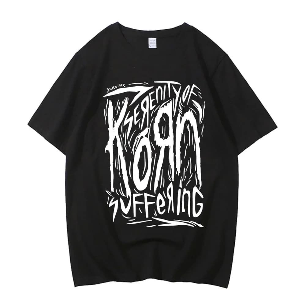 Korn cotton tshirt teen streetwear 2000s 80s Gothic anime Vintage tshirt Y2k Pop Culture Gothic Retro Trendy Psychedelic