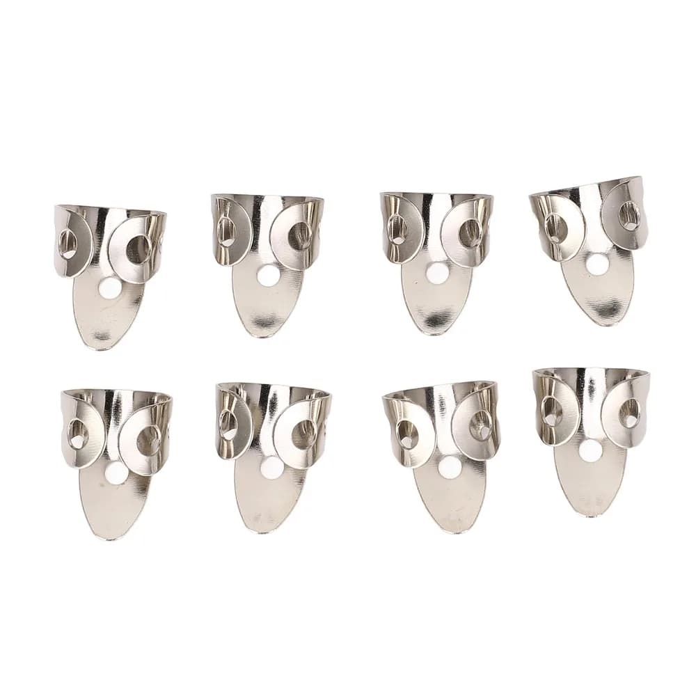 12PCS Metal And Celluloid Finger Picks Set Adjustable Design Silver Black Adjustable Guitar Picks Thumb Picks Set