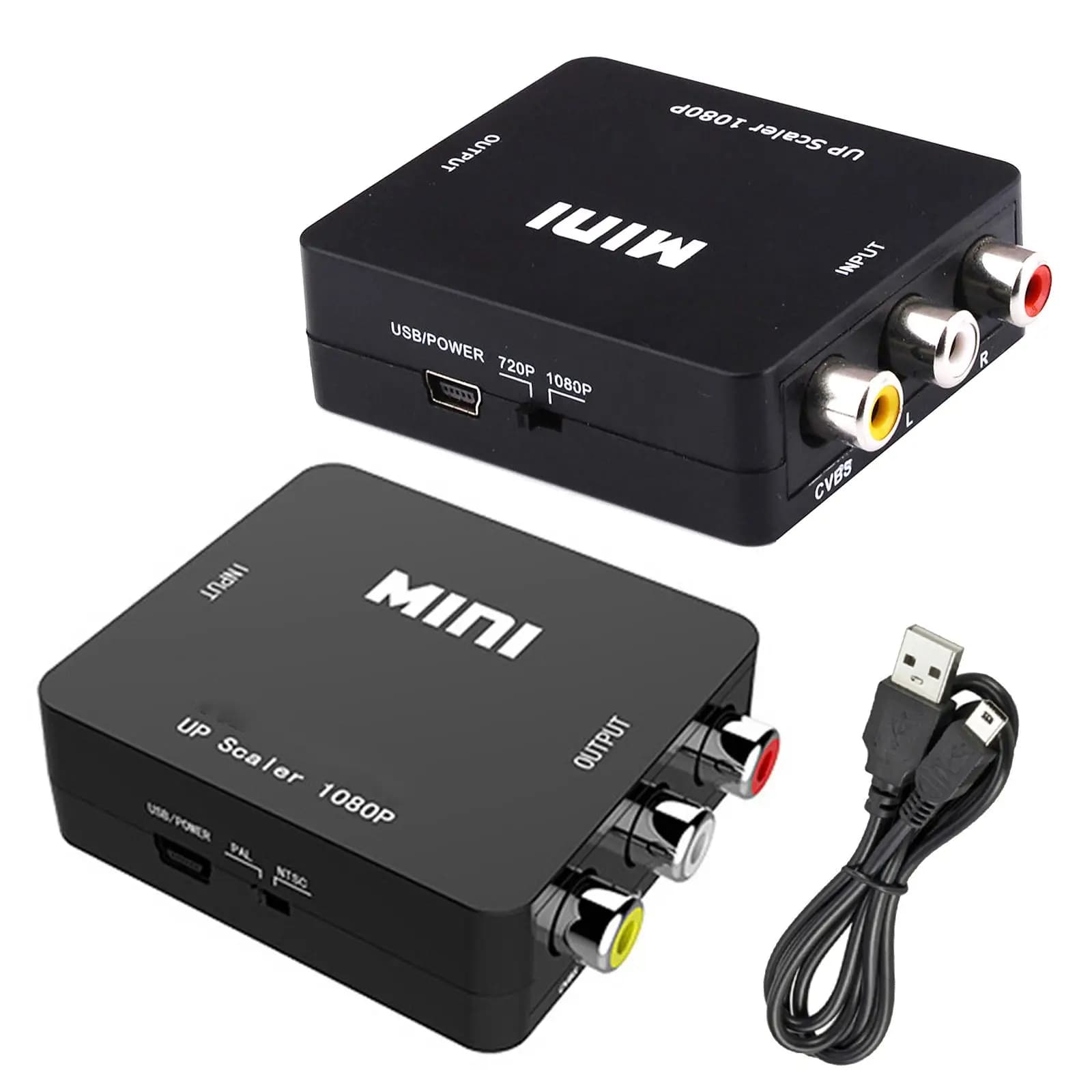 HD 1080P RCA AV to HDMI Composite Adapter Converter Video / Audio Signal CVBS AV Adapter Support NTSC PAL Output AV To HDMI