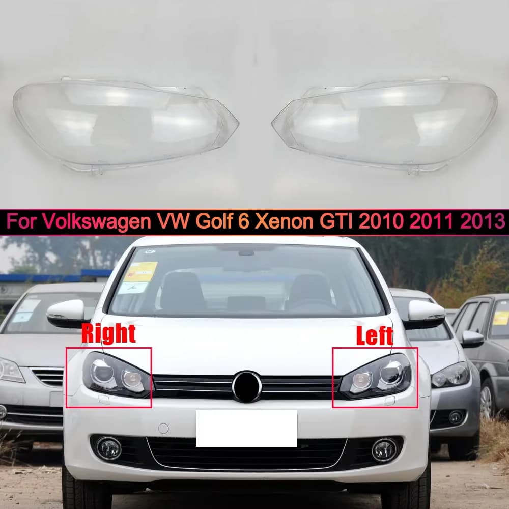 For Volkswagen VW Golf 6 Xenon GTI 2010 2011 2013 Car Front Headlight Cover Lens Headlamps Transparent Lampshad Lamp Shell Masks