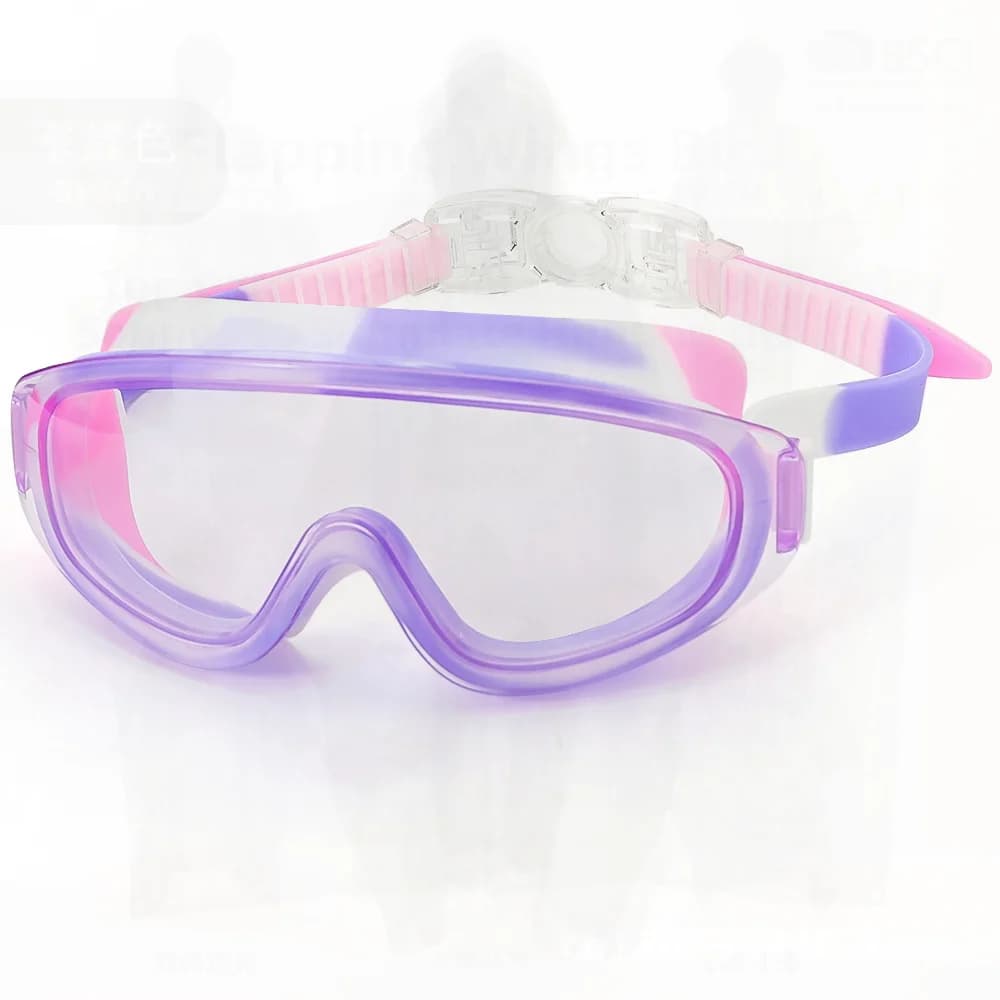 HD swimwear without edges unisex anti-fog waterproof swimsuits for youth training eye protection in black silver bright blue
