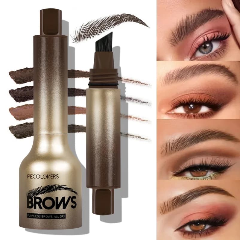 1pc 3D Matita per sopracciglia selvaggia Microblading Penna per tinta per sopracciglia Pennello quadrato angolato Crema colorante per sopracciglia Anti-sbavature Impermeabile