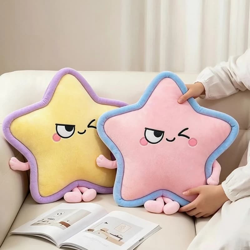Plush Star Throw Pillow For Living Room Nursery Room Decoration Stuffed Pillow Back Cushon Couch Pillow for Hugging 15UB