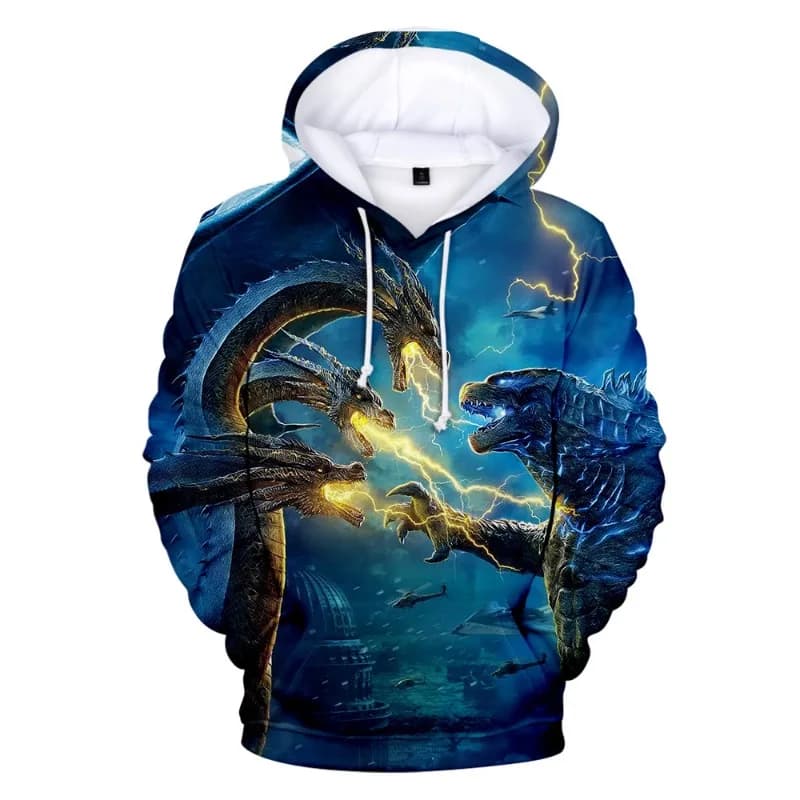 Nuove Felpe con Cappuccio Cosplay Anime Godzilla, Il Re dei Mostri, Stile Harajuku, Stampa 3D, Moda Uomo Donna, Costumi