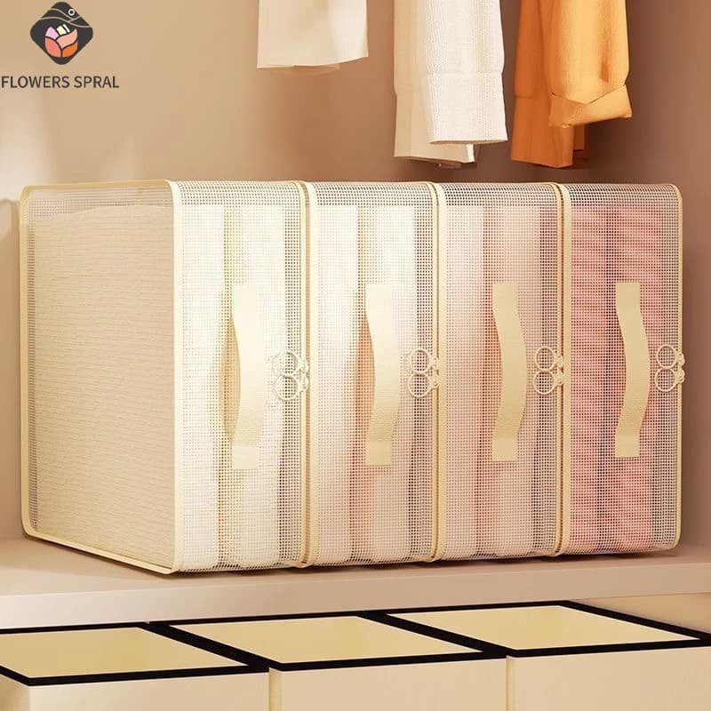 Bed linen organizer, folding, dustproof and transparent, easy to access, used to store bed linen, clothing and other items