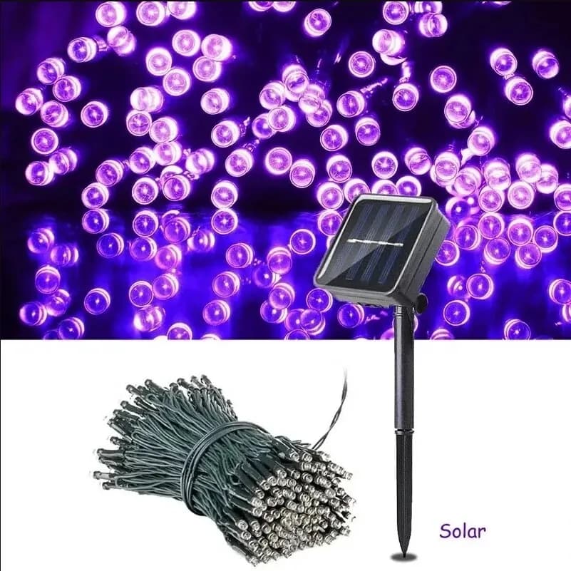 8 colori Outdoor Solar Light Garden Warm/Purple/RGB LED Strip String Fairy Lights lampada solare ghirlanda impermeabile decorazioni natalizie