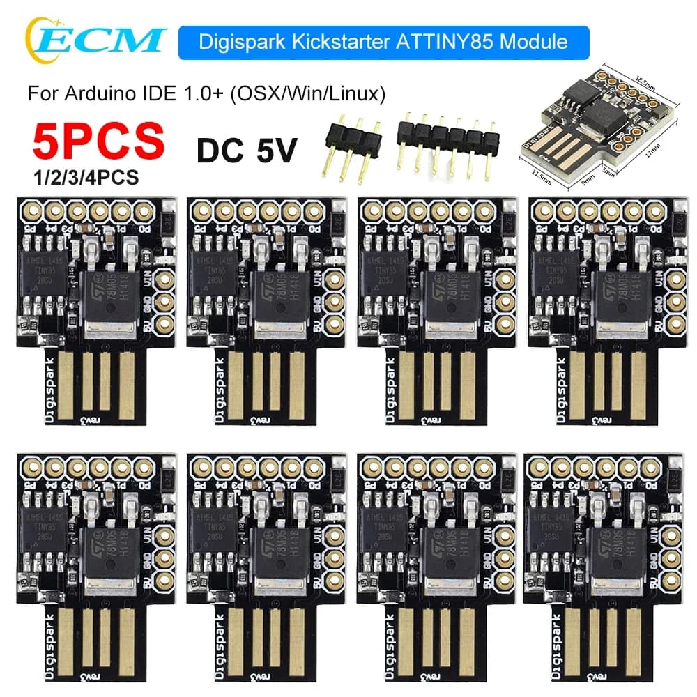 1-10 pcs ATTINY85 Module Development Card In Miniature DC 5 V Micro USB Development Cards for Arduino IDE 1.0 + OSX/Win Accessories