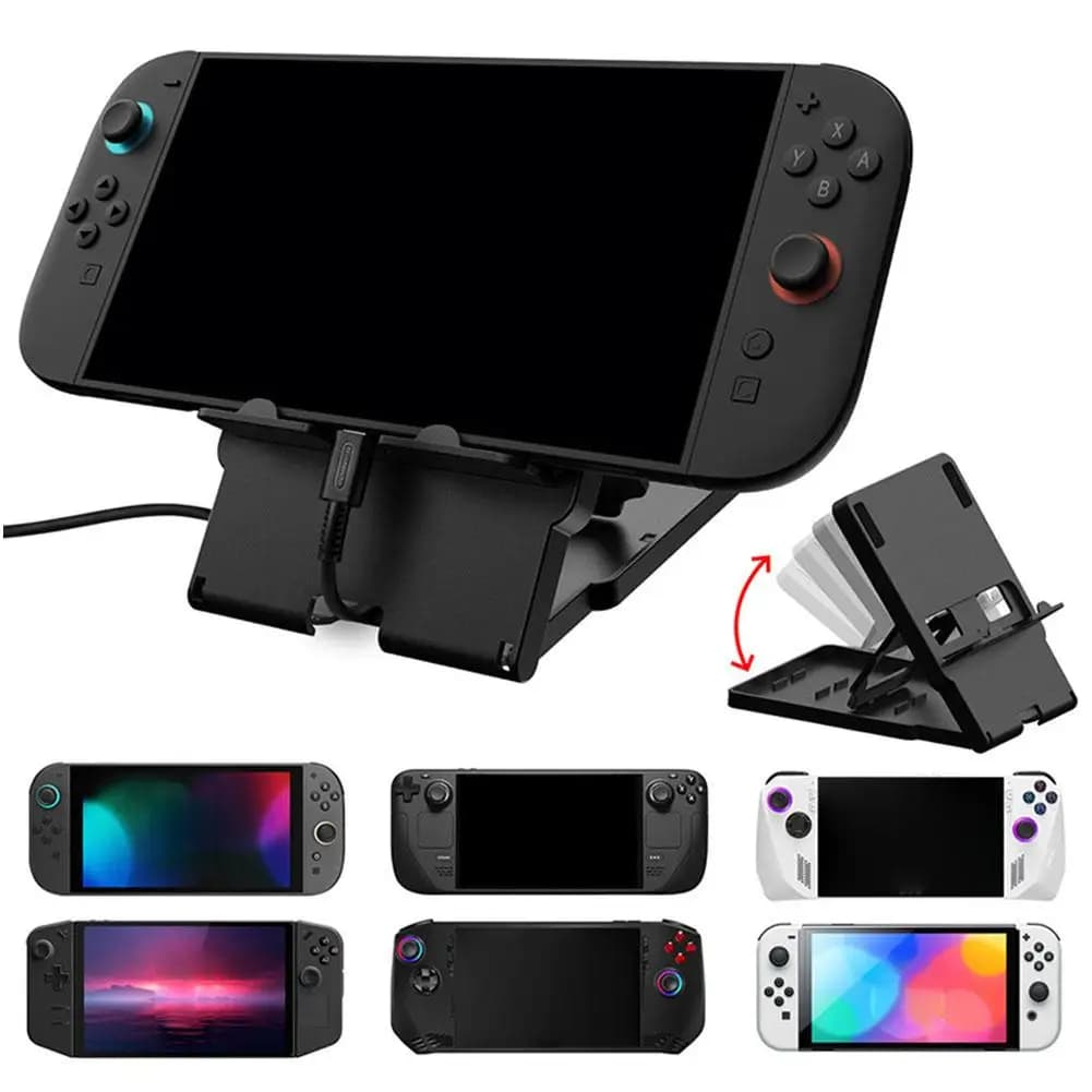 Per Nintendo 2 espositore pieghevole portatile regolabile + scatola protettiva antipolvere con display trasparente in acrilico per carte da gioco Q8S1