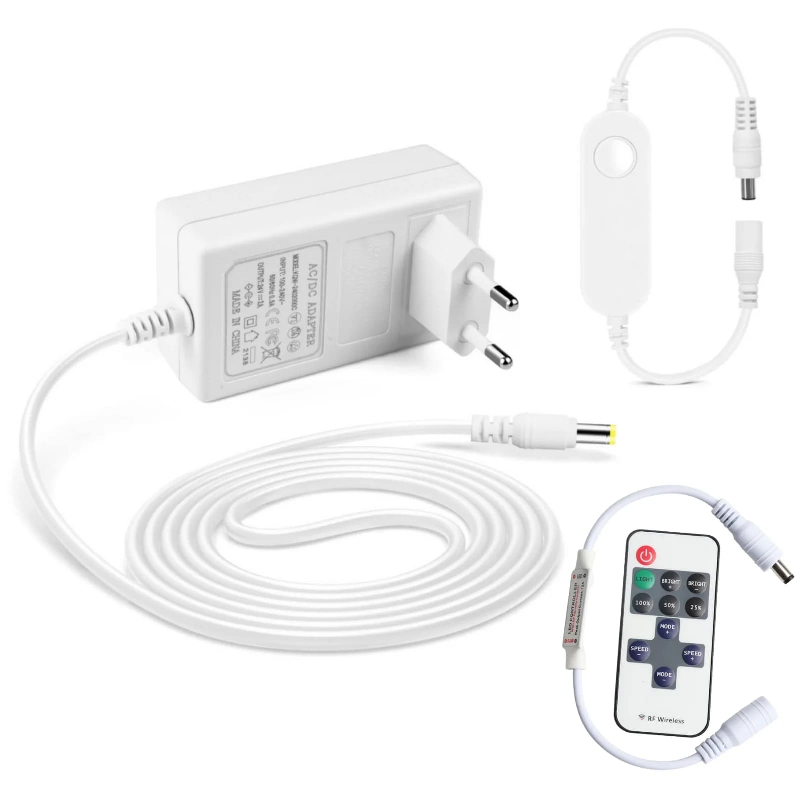 Tuya LED Strip Controller Mini 11 tasti RF interruttore Wifi remoto per 12V EU US Plug alimentatore 5050/2835 luce al neon COB monocolore