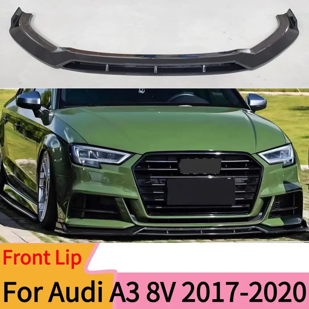 For Audi A3 8V Standard Edition 2017 2018 2019 2020 Car Front Bumper Splitter Lip Diffuser Body Kit Spoiler Guard