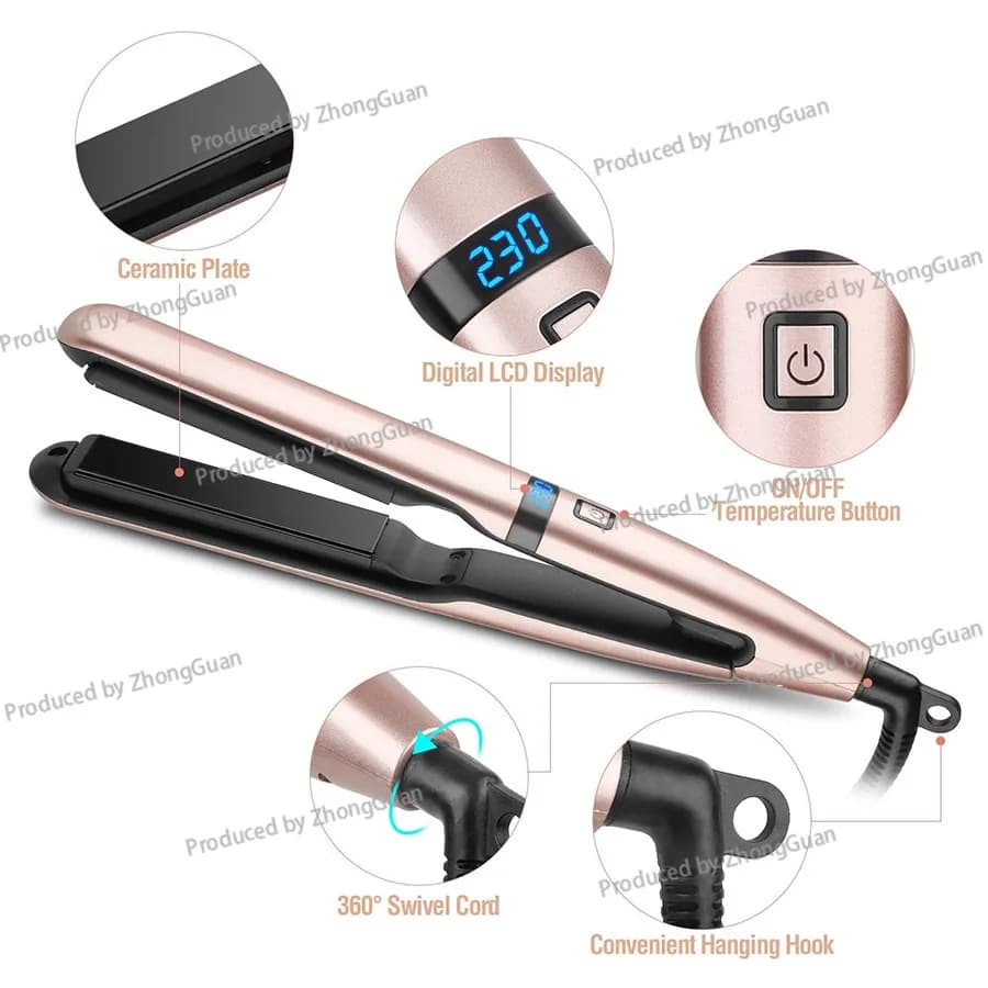 Piastra per capelli arricciacapelli e lisciatura 2 in 1 Piastra per capelli a doppio uso Piastra e arricciacapelli due in uno Ferro per capelli a doppio uso portatile