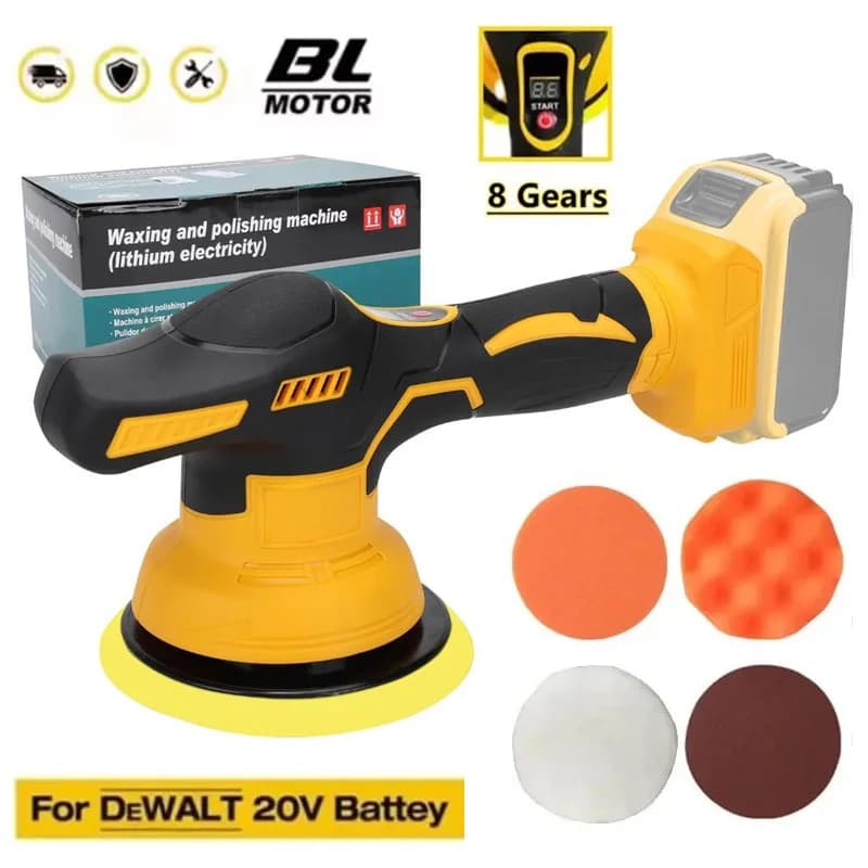 Per Fit per DeWALT 20V Batteria Lucidatrice per auto elettrica 8 Marce Cordless Auto Lucidatrice Ceretta Levigatura Sigillatura Utensili elettrici