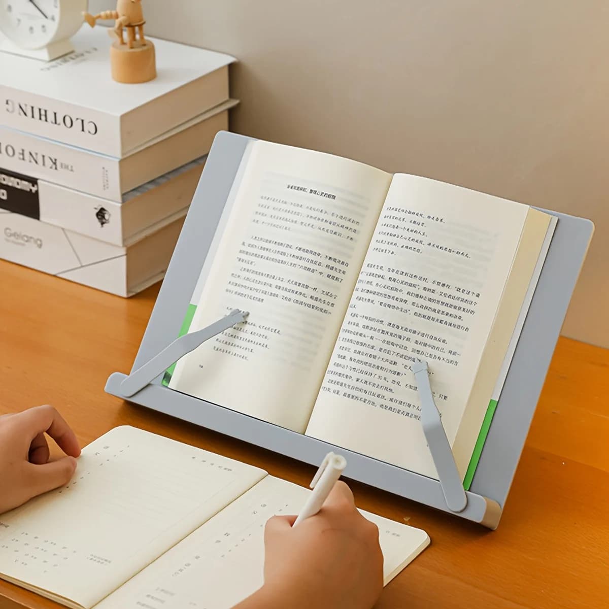 Supporto per Libri Pieghevole a 6 Livelli Regolabili, Portatile da Scrivania per Libri/Tablet, Poggia Libri Ergonomico per Casa e Ufficio