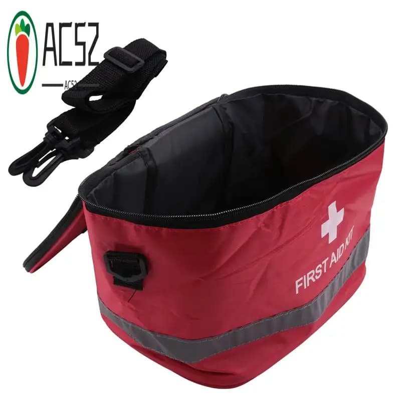 AC52-Kit di pronto soccorso per esterni Borsa da campeggio sportiva Pacchetto di sopravvivenza di emergenza per la casa Borsa a tracolla con simbolo della croce sorprendente in nylon rosso