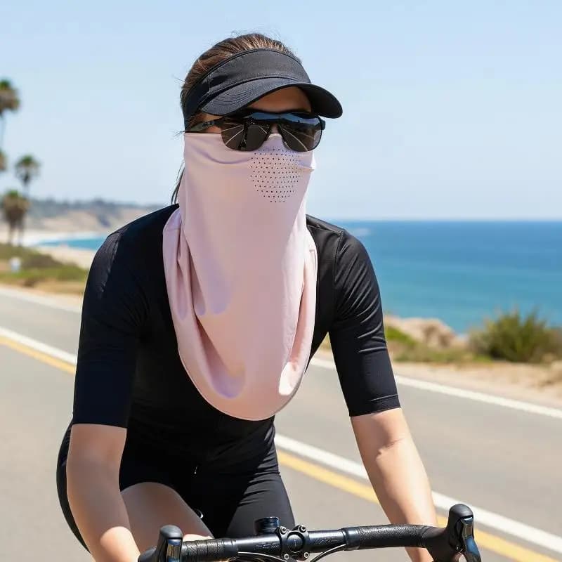 Maschera Protettiva Solare in Seta Ghiaccio – Sciarpa Viso Traspirante Anti-UV per Esterni Estivi, Scaldacollo Regolabile Unisex