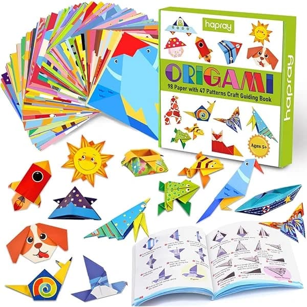 Origami Paper Set 54 Sheets, Double-Sided Folding Paper with Instructions, DIY Art & Craft Kit for Kids & Adults