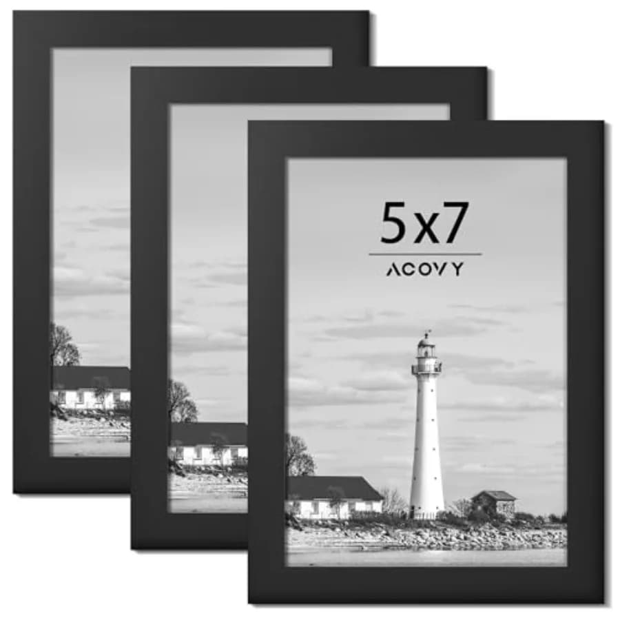 Cornice per Foto 5x7, Cornice 5x7 con Plexiglass ad Alta Definizione, Cornice 5x7 per Foto, Poster e Stampe d'Arte, Cornice Nera