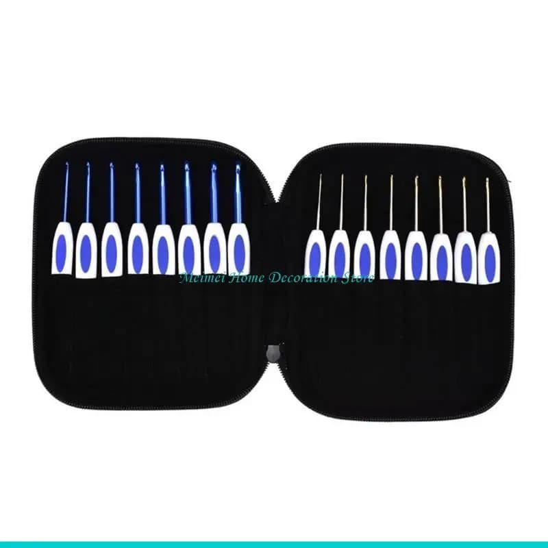 H7BF 16 Pezzi Uncinetto, Ago per Uncinetto in Alluminio per Filato per Uncinetto, Set Uncinetti con Manico ergonomico, Set