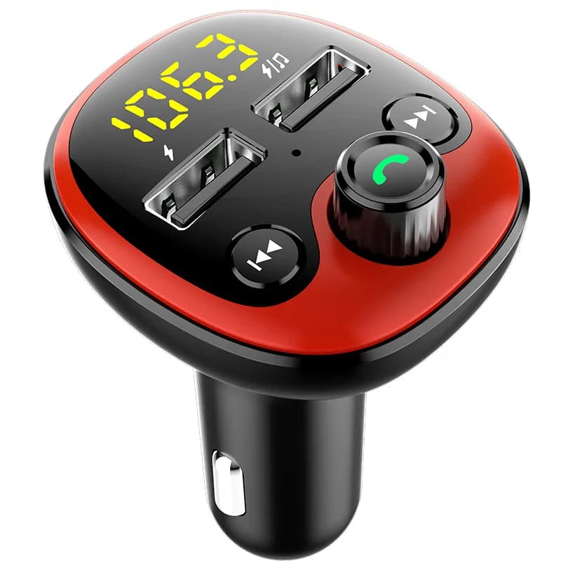 Kit vivavoce per trasmettitore FM wireless BT21, supporto doppio USB Scheda TF Chiavetta USB Lettore MP3 per musica per auto Caricatore per auto USB