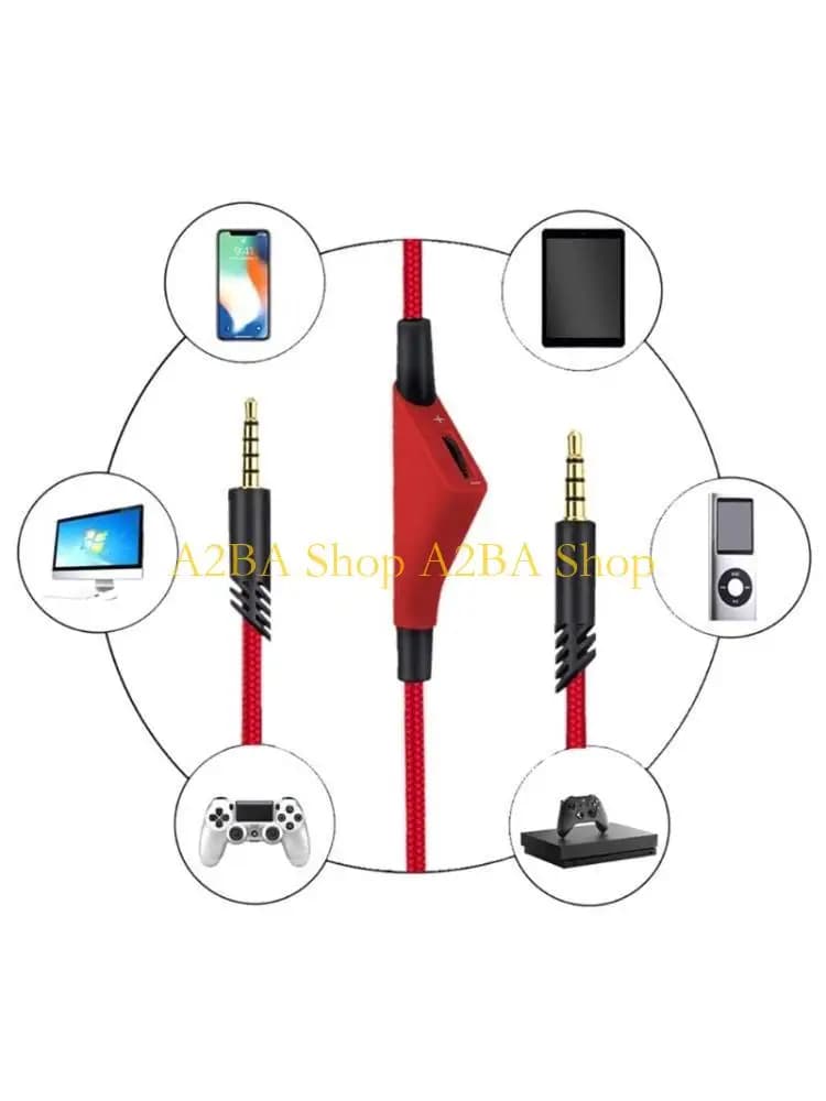 A2BA Earphone Cable Volume Control Wear Resistant Gaming Headphone Cable for A10 A40 A30
