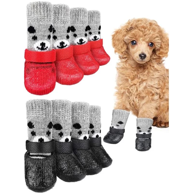 Scarpe e Calzini Impermeabili per Cani, Protezioni Antiscivolo per Zampe, Stivali in Maglia Resistenti all'Usura per Cani di Piccola e Media Taglia
