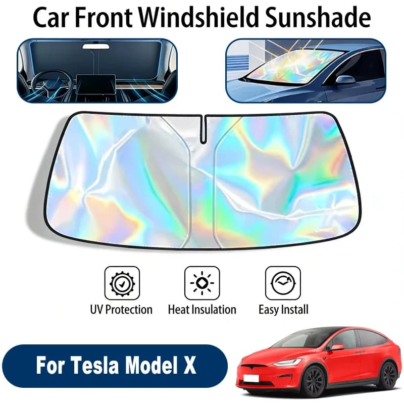 Parasole per parabrezza per Tesla Model X, accessori pieghevoli per la protezione solare della finestra anteriore, riflettenti ai raggi UV