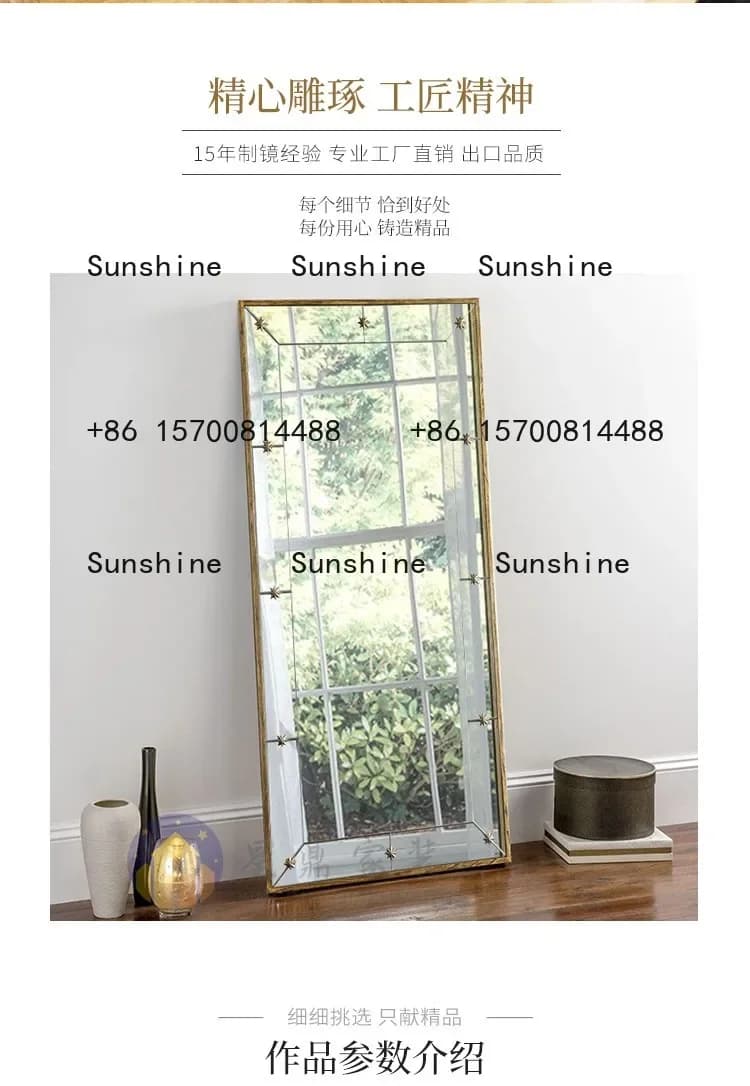 Specchio da bagno americano a parete per trucco da parete, luce d'ingresso di lusso, specchio sospeso in stile europeoXX