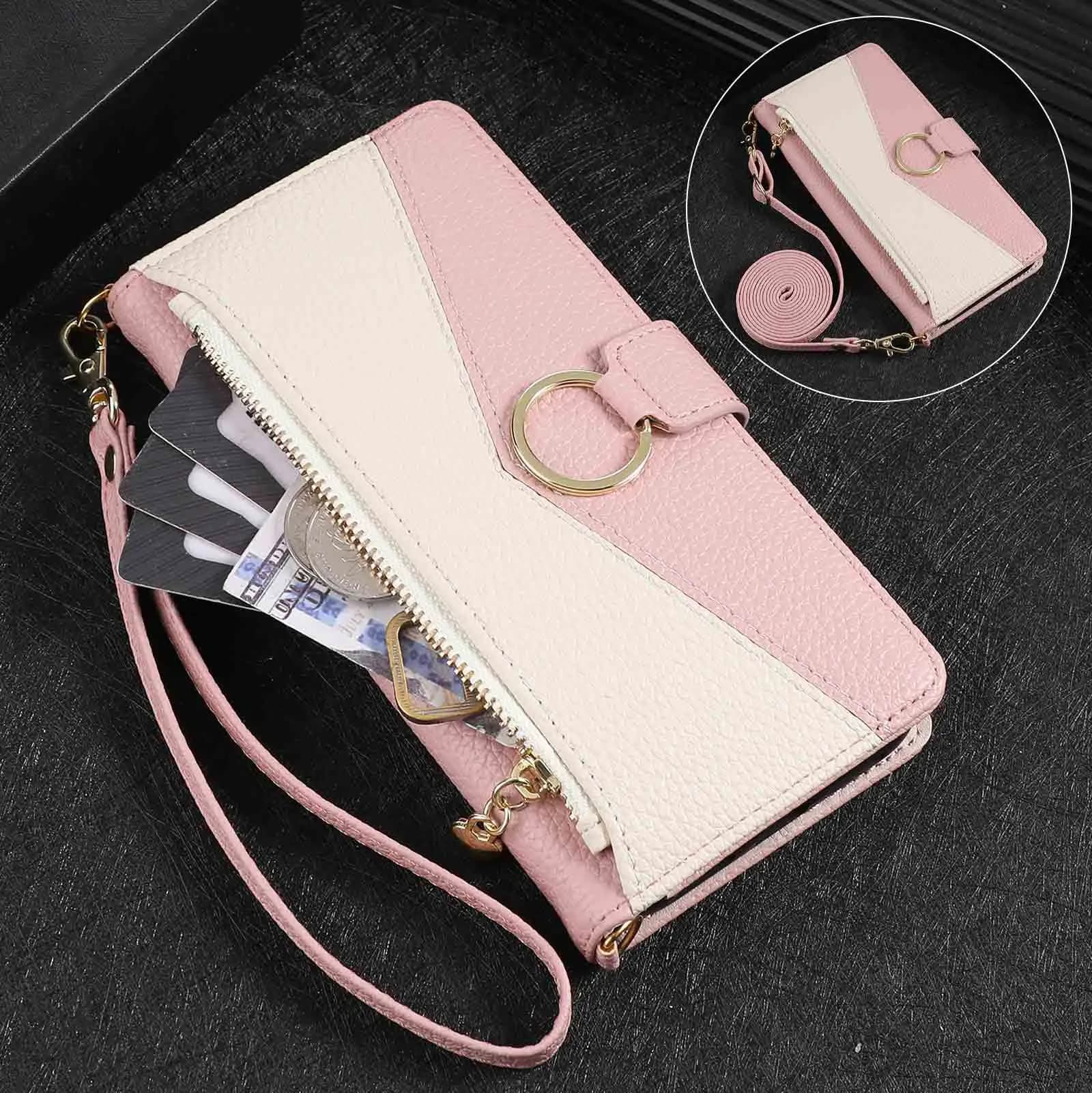 Custodia a portafoglio con cerniera in pelle sintetica T31D alla moda per vivo V70FE, custodia a libro S20, protezione adesiva Y39