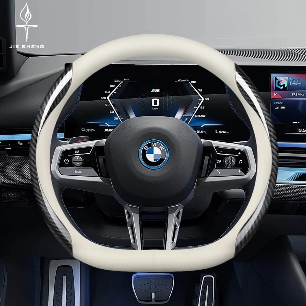 Coprivolante in fibra di carbonio e pelle per BMW M M2 M3 M4 M5 G20 G30 G42 E60 E90 E93 F10 F20 F30 F34 X1 X2 X3 X4 X5 X6 X7