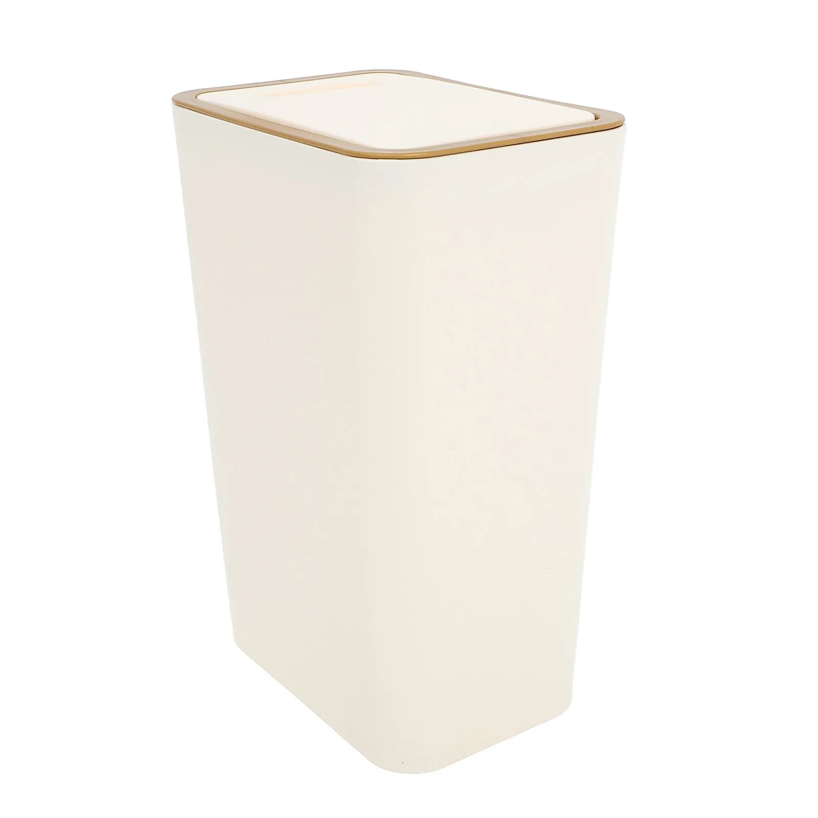 Elegante Cestino per Rifiuti con Chiusura a Pressione in Plastica PP, Piccolo Contenitore per Camera da Letto, Cucina, Bagno, Ufficio, Casa, Cestino per Riciclaggio