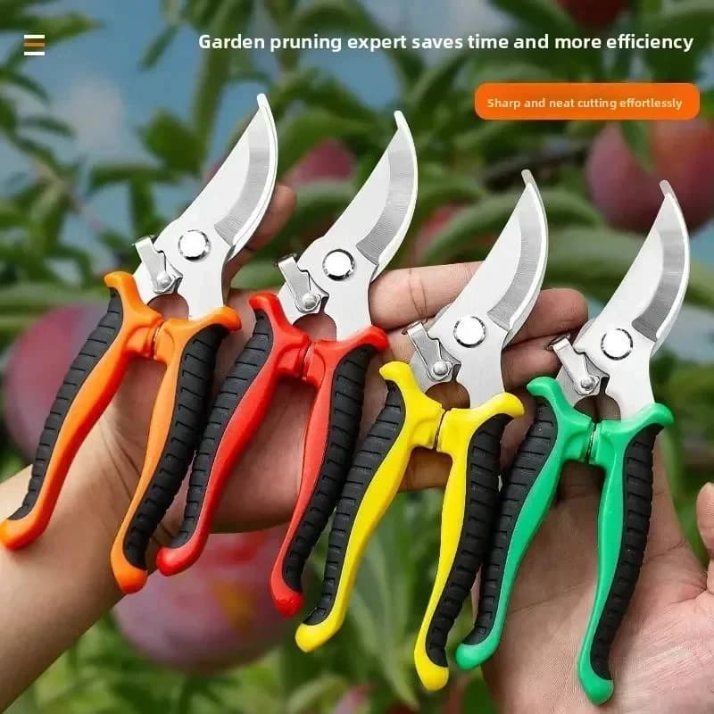 Pruning scissors with straight handle, stainless steel non-slip handle, for domestic use, pot plant pruning scissors, garden scissors set
